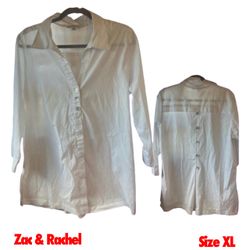 Zac & Rachel White Button-Down Shirt XL