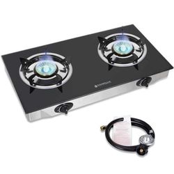 Gas cooker with 2 burners