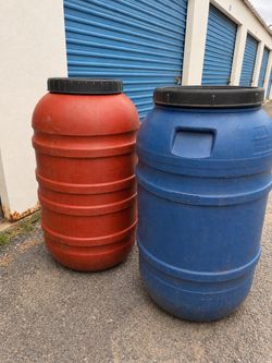 Large Plastic Storage Barrels with Lids 58g barrels open top