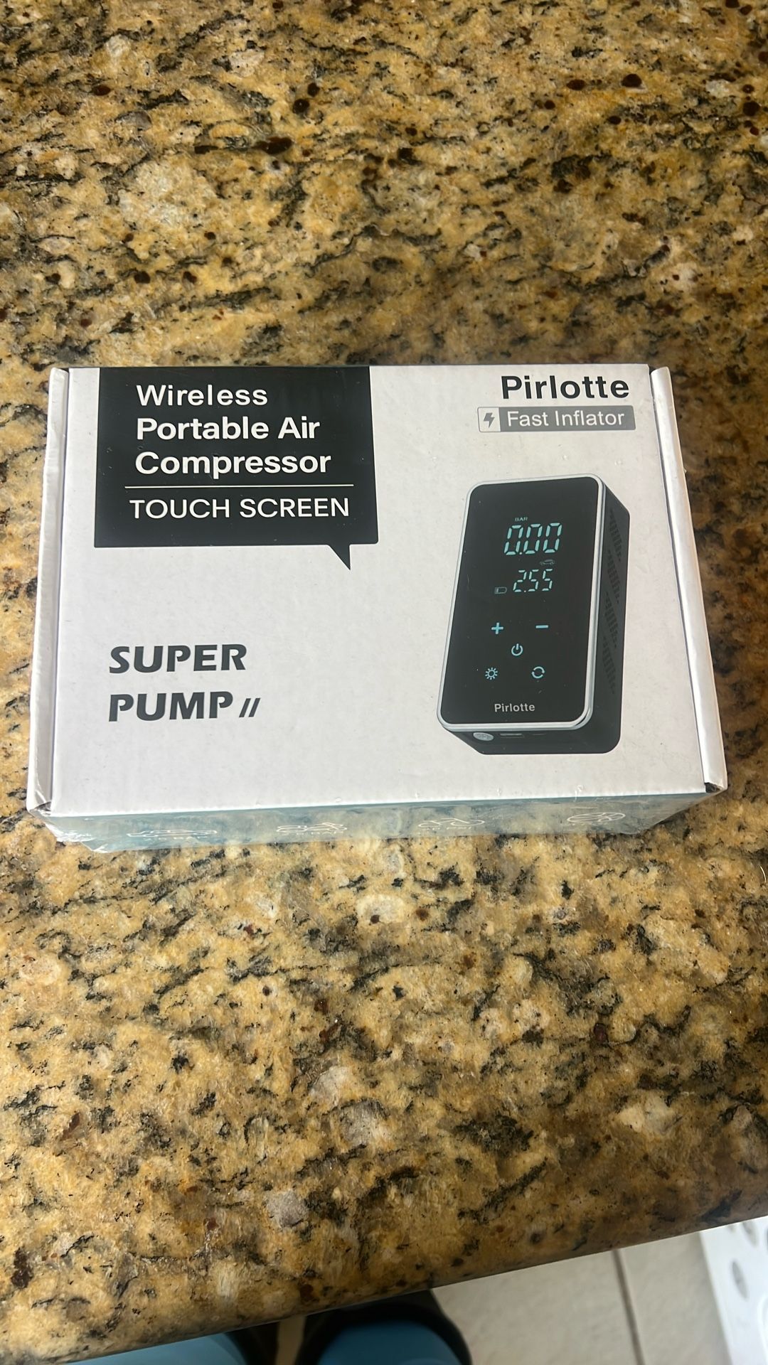 Pirlotte Wireless Portable Air Compressor, Touch Screen(New-Open Box)