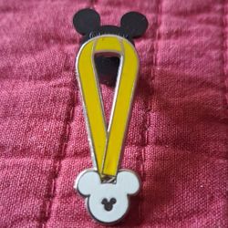 Hidden Mickey Mouse 2010 Yellow Lanyard Collectible Pin