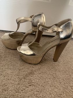 Gold rockabilly t-strap platform size 7