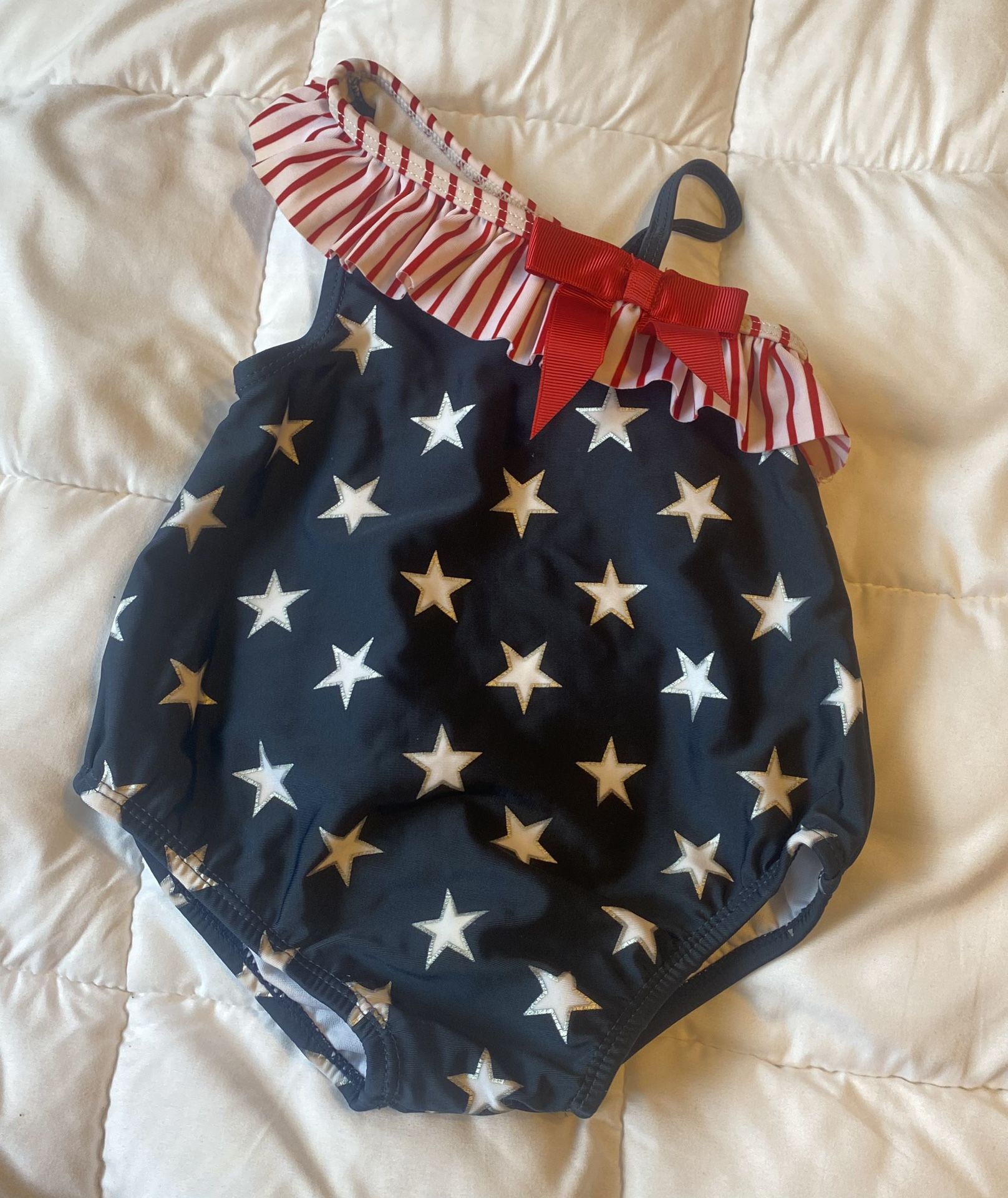 Patriotic Swimsuit Infant Girl size 69months great for Memorial