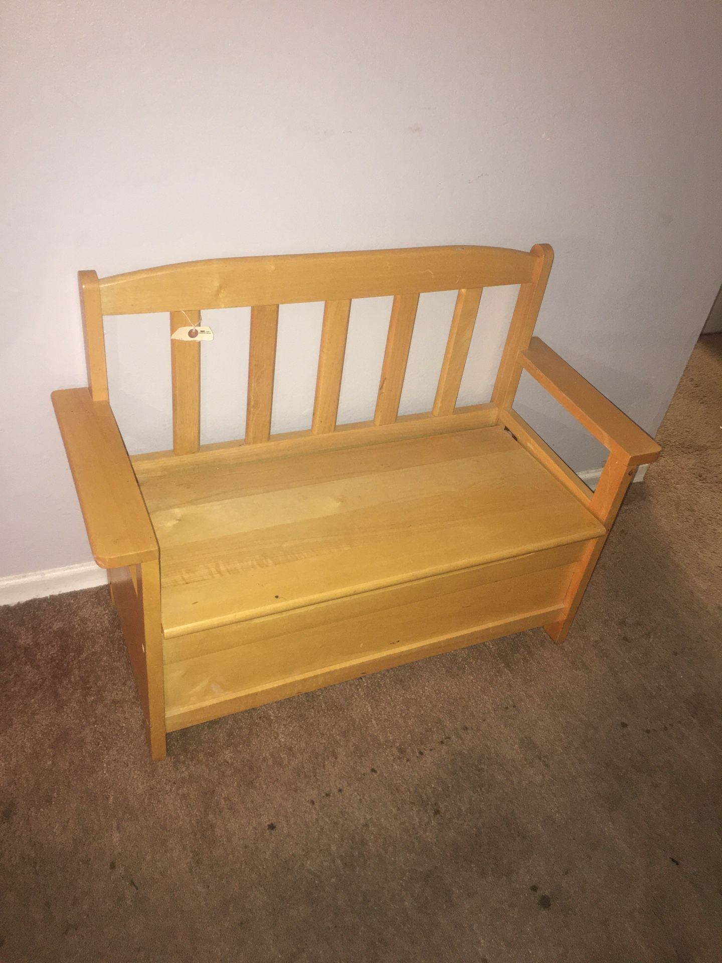 Kids wooden storage bench