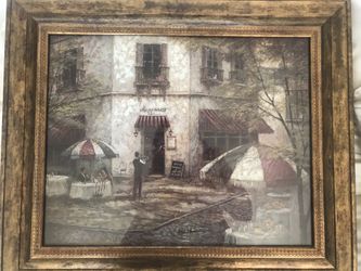 Cafe scene wall decor