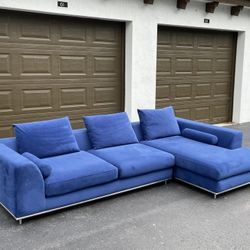 Sofa/Couch Sectional - Microfiber - Blue - Delivery Available 🚛