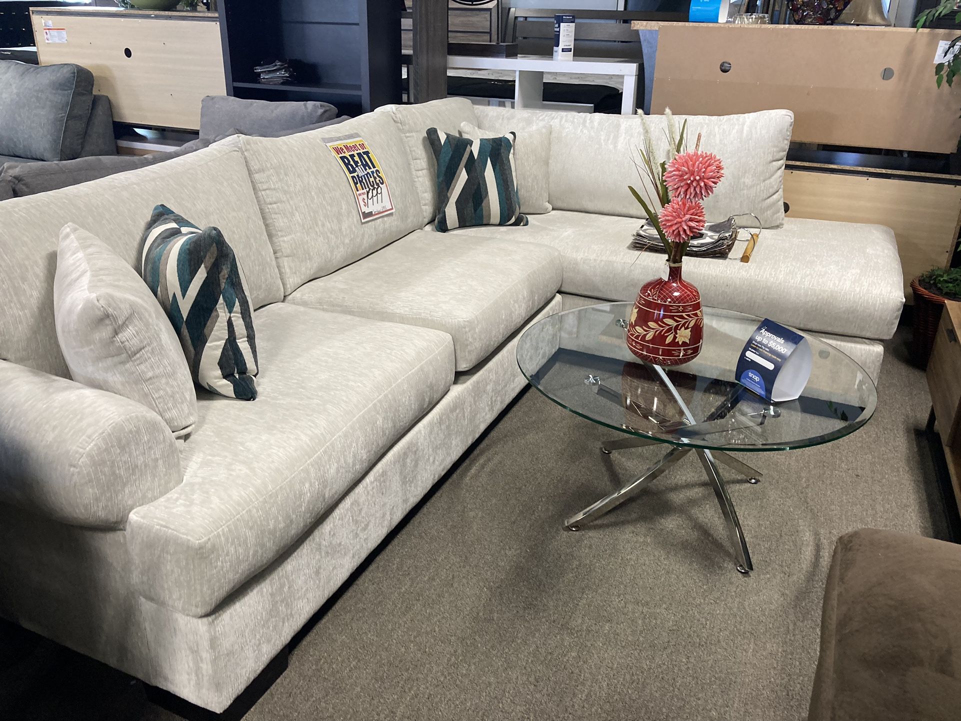 White Cozy Sectional ☁️💚 $1,899