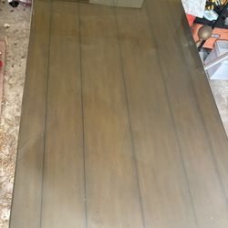 Wooden Table With Glass Top