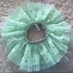 Gorgeous Mint & Silver Baby Tutu Skirt 0/3 Months  🌈💖✨