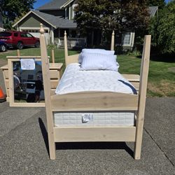 White Washed Single Bedroom Set