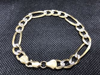Oró Solido 10k Pulsera Adiamantada 15.1 gramos