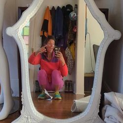 Vintage Large Victorian Wooden Mirror Stunning Unique