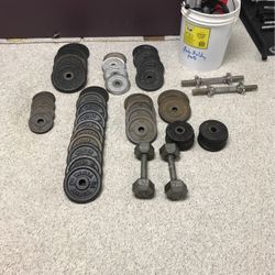 Weights, 1 inch about 250 pounds total