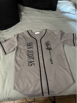 LA Dream San Juditas Graphic Baseball Jersey - Grey/Black Size Large