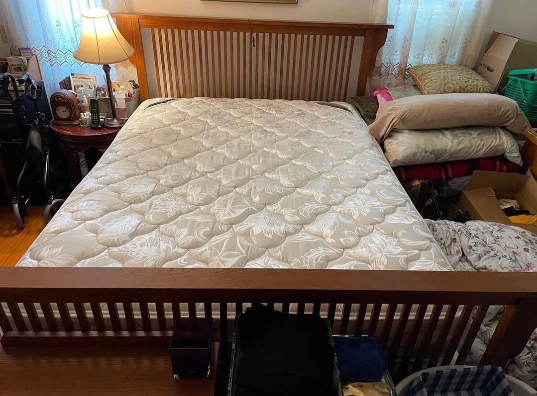 Queen Bed Frame With Mattress/Foundation