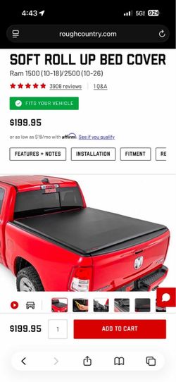 RAM 6’4 Rough Country Soft Roll Up Bed Cover