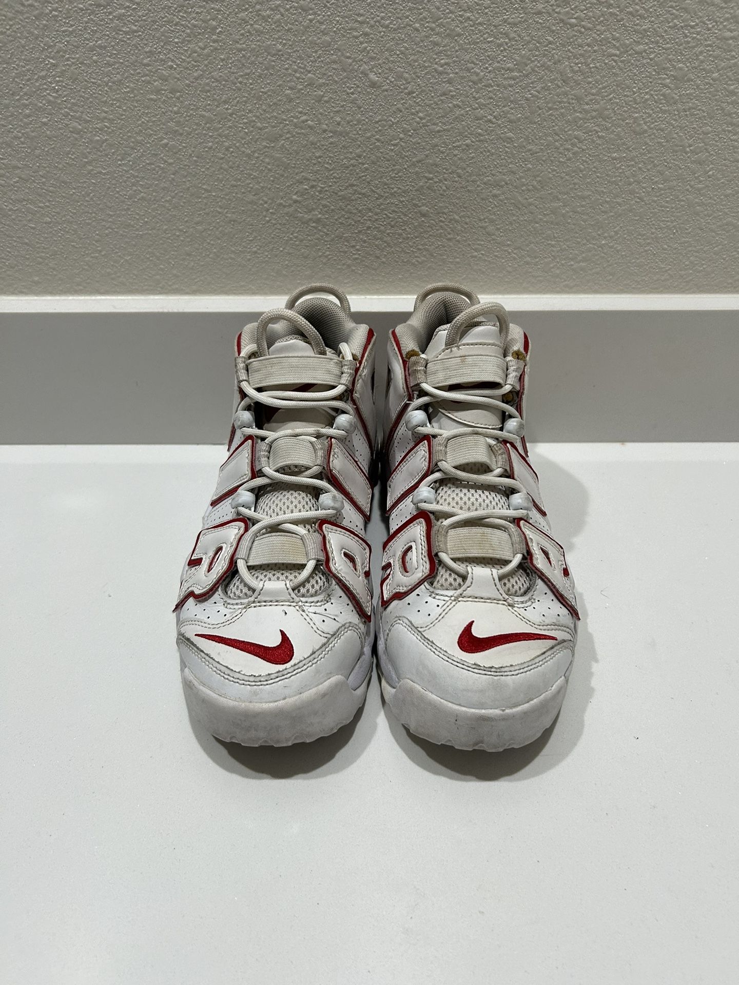 Size 6.5y - Nike Air More Uptempo White Varsity Red 2018