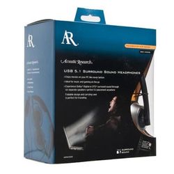 *TRUE 5.1 HEADPHONES*  Audiovox Spatial Audio Foldable USB Dolby Digital True 5.1 Surround Headphones w/ Built-in Subwoofer & Travel Case - NEW!