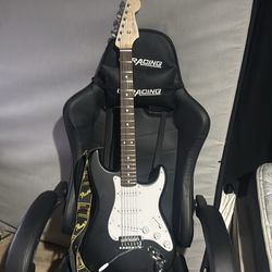 Electric guitar with amp