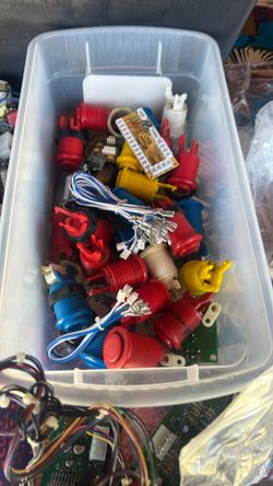 Arcade Buttons Switches And Wires Lot 