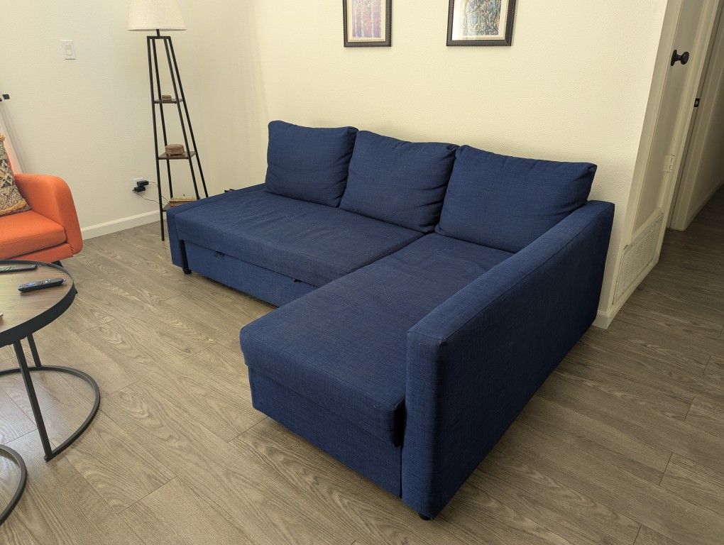 Navy Blue Sectional Couch | Sofabed | Storage