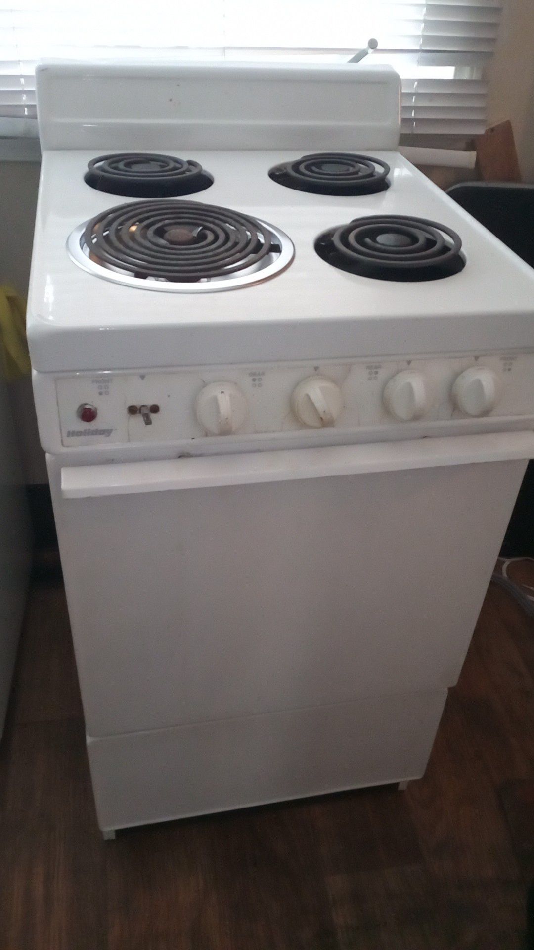 An apartment size electric stove
