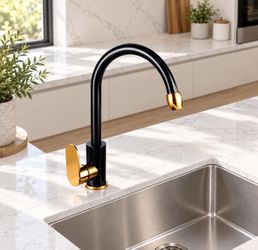 Kitchen Black/Silver Sink Faucet for Bar Farmhouse.