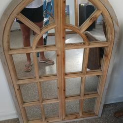 Wood framed mirror