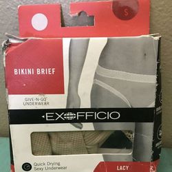 ExOfficio Women's S Give-N-Go Lacy Bikini Brief Quick Dry Sexy Underwear - NUDE