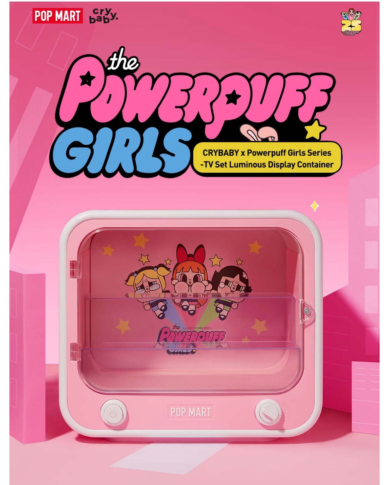 Authentic Pop Mart Power Puff Girls Crybaby Display Case