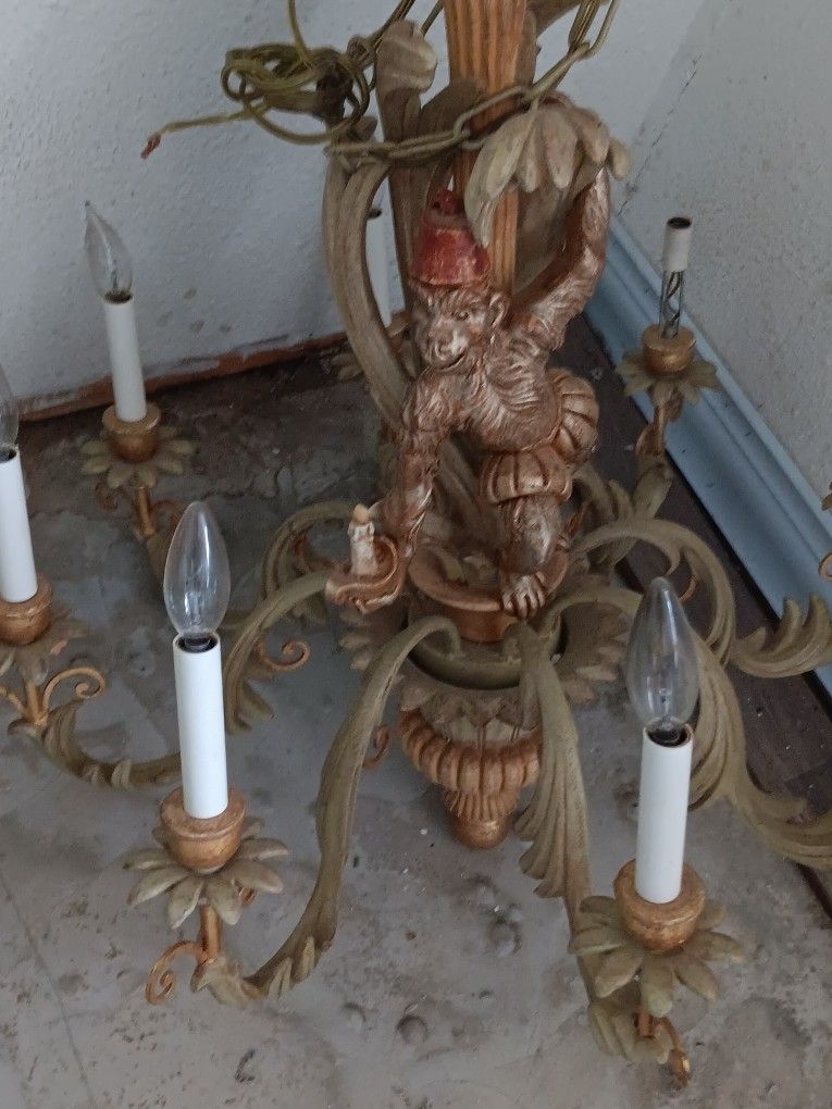 Italy Hand Carved Monkey Chandler