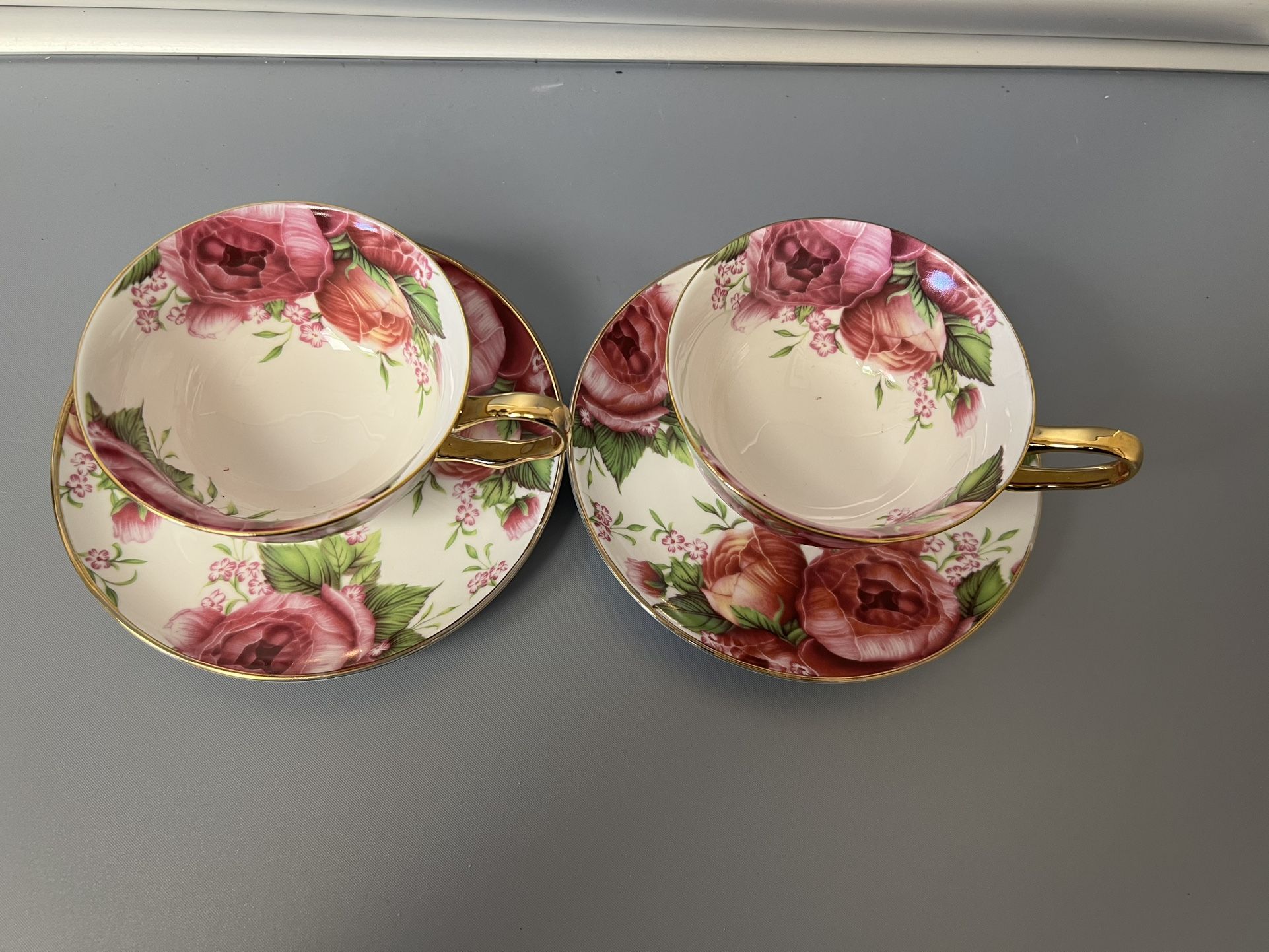Gift Plus Bone China Flowers Cup & Saucer