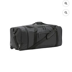 Protege 32-inch Large Compactible Rolling Duffel Bag for Travel, Black