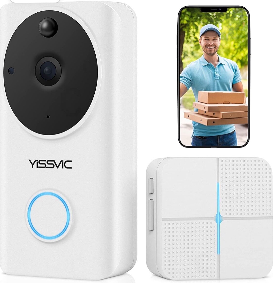 Video Doorbell Camera Wired Wireless WiFi with 32G TF Card