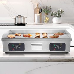   29’ Electric Griddle, 3200W Countertop Flat Top Griddle, Teppanyaki Stainless Steel Griddle 