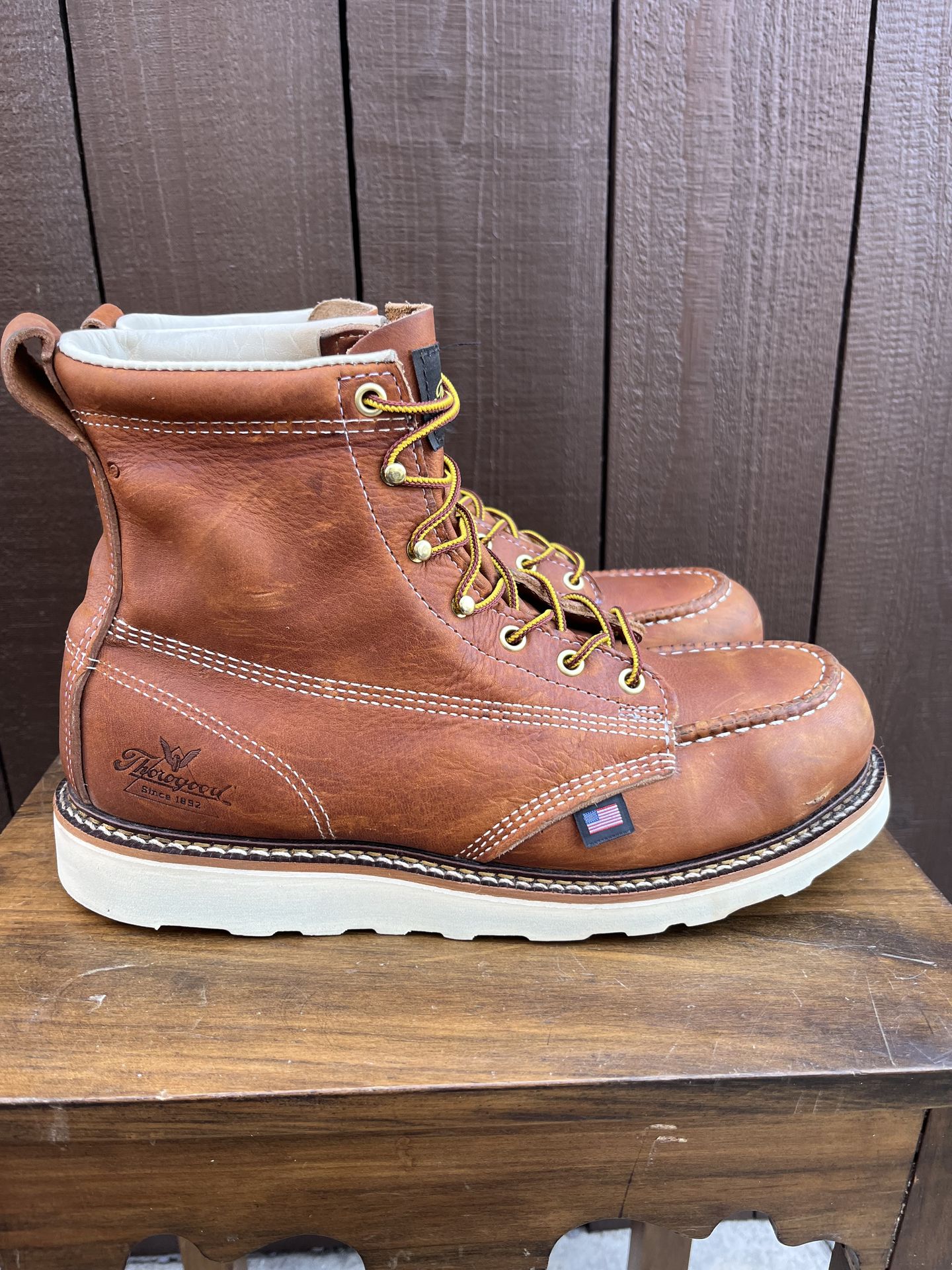 Thorogood AMERICAN HERITAGE –TOBACCO SAFETY TOE SIZE 10D