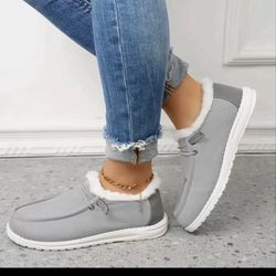 NEW Women Warm Fleece Slip-on Loafer Size 6.5 7.5