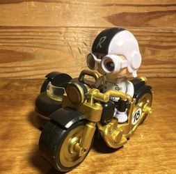 Ryan's World Pullback & Go Gold Motorcycle Side Car Gus Figures 2018 Bonkers Toy