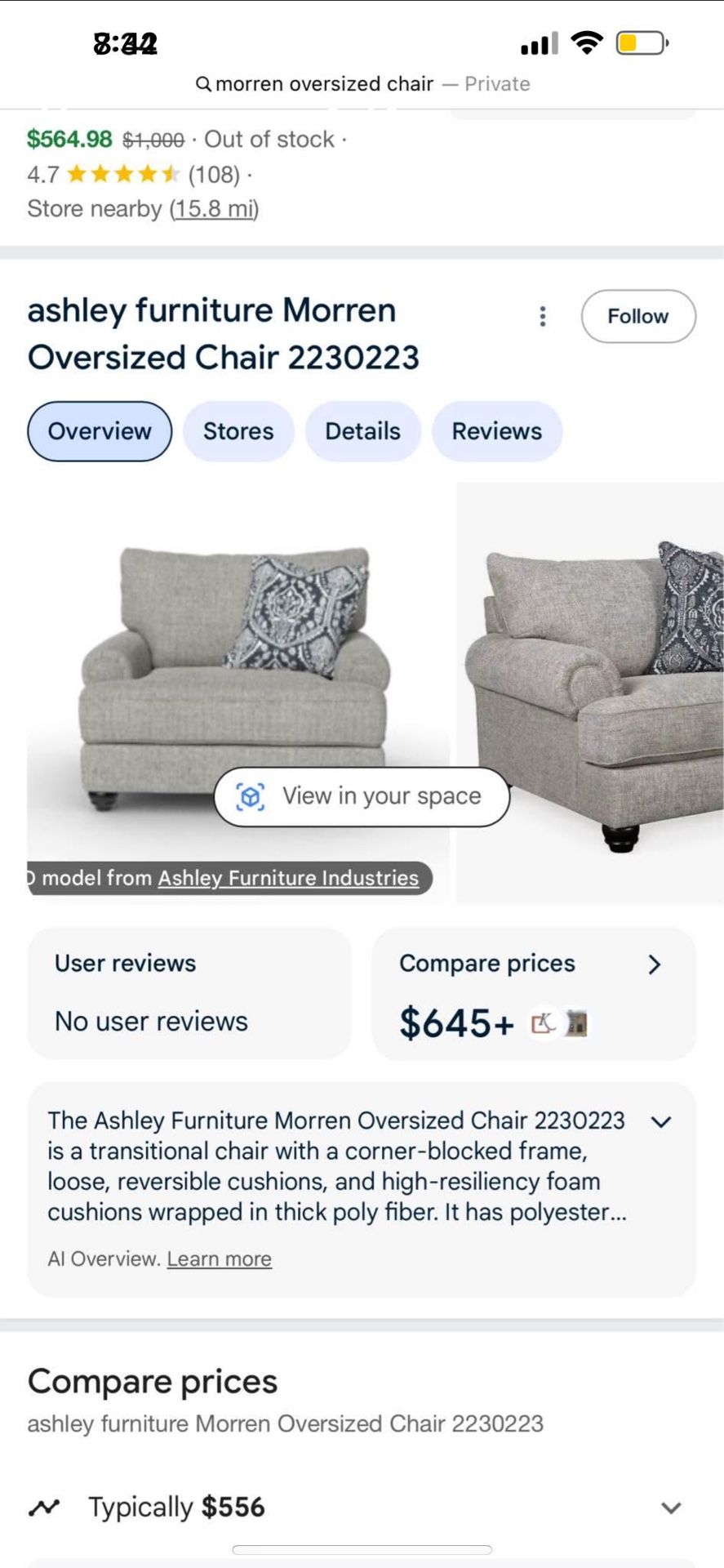 2 Oversized Chairs