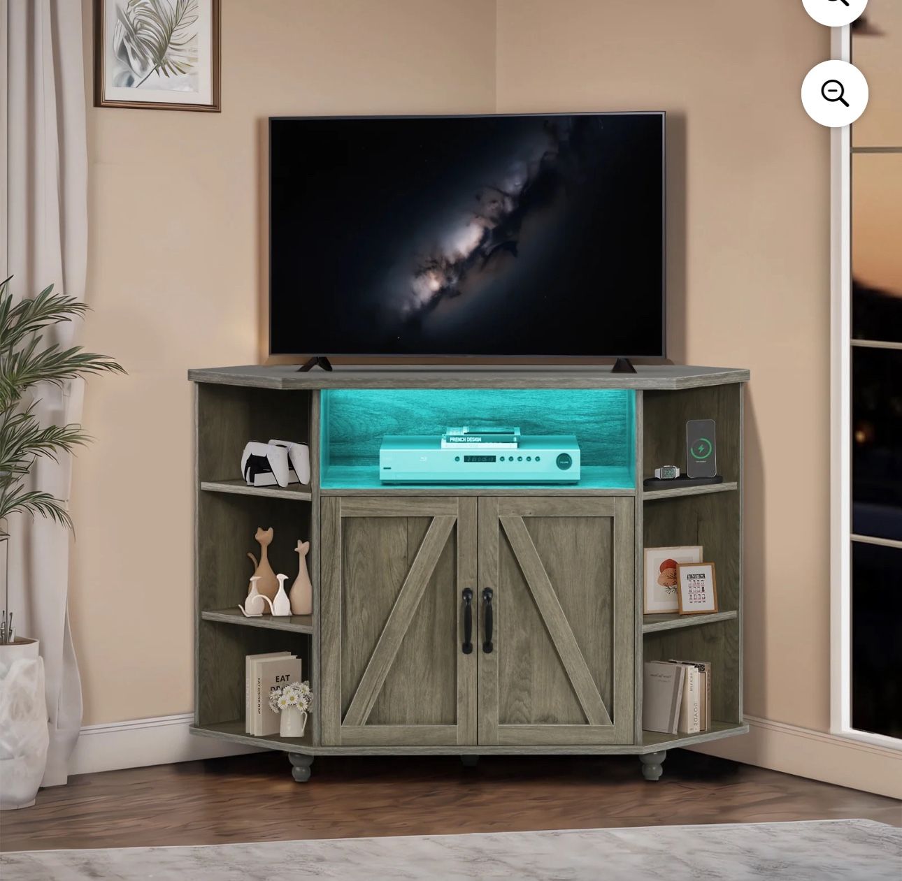  Modern Farmhouse Corner TV Stand 