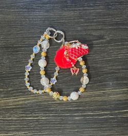 Beaded Bag Chain with Red purseHello Kitty Bag Charm
