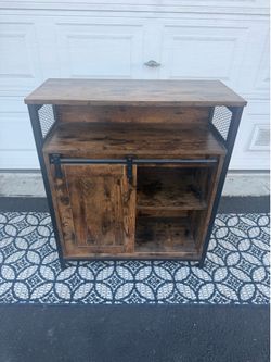 Rustic Coffee Bar with Sliding Barn Door 50"D x 20"W x 30"H