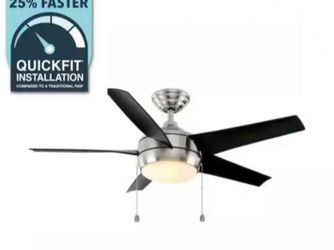 Home Decorators Collection
Windward 44 in. LED Brushed Nickel Ceiling Fan with  pull chain operation  no control remote
$60 EACH CEILING FAN  DOES NOT