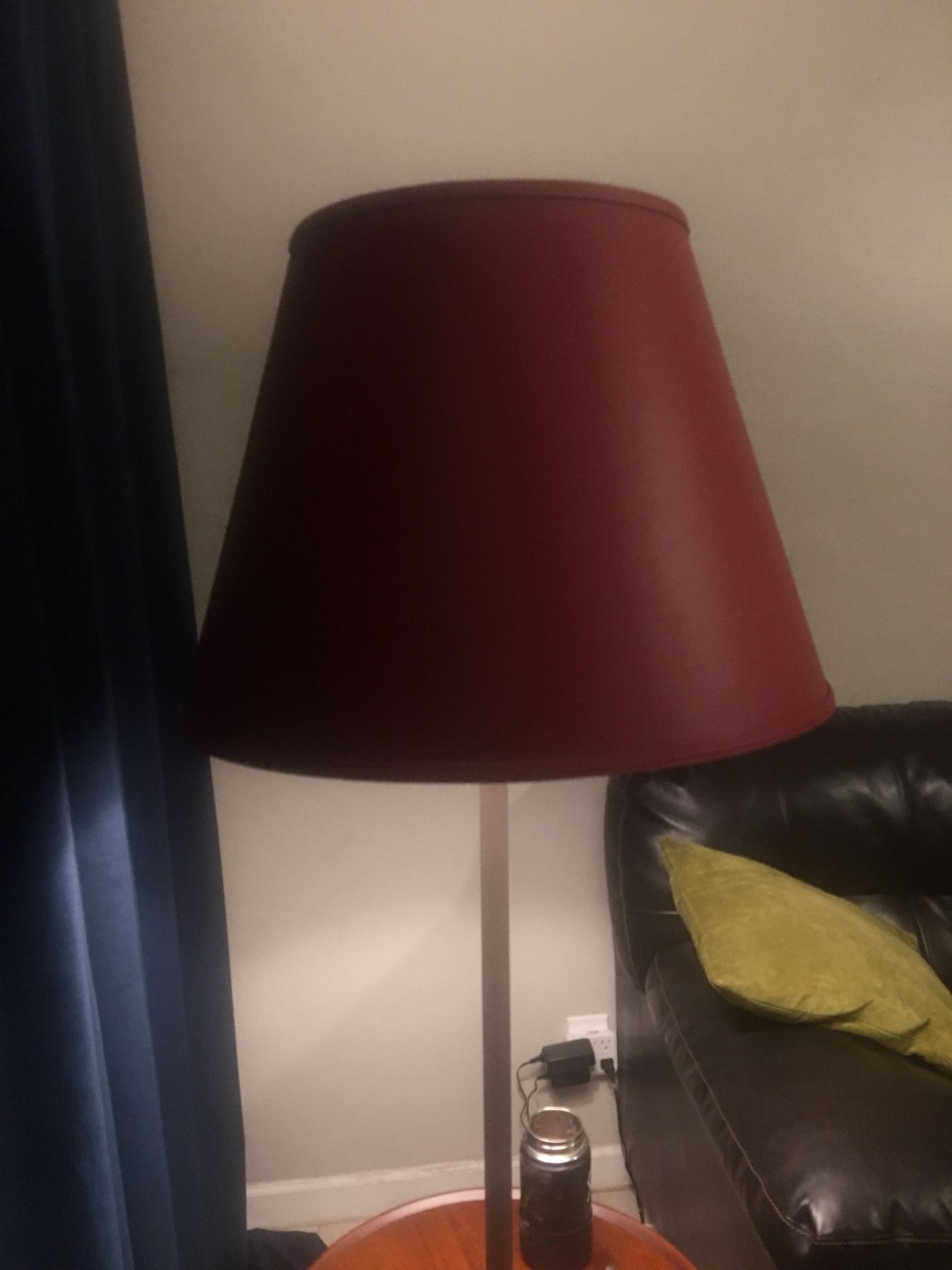 Red faux leather lamp shade