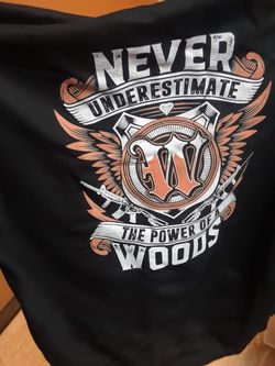 Hoodie, "woods" last name on it