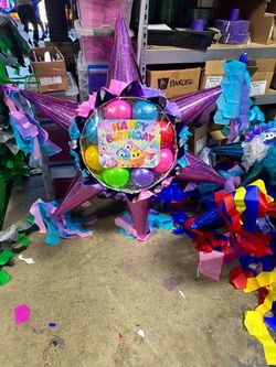 CUSTOM squishy party star pinata with balls