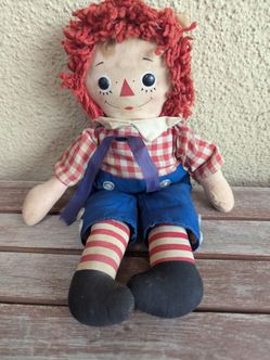 VINTAGE 1973 RAGGEDY ANDY KNICKERBOCKER TOYS MUSICAL WIND UP DOLL STILL WORKS
