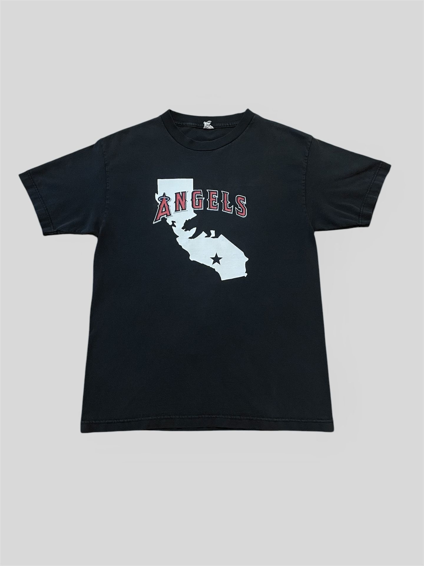 California Angels 90’s vintage mlb baseball faded dark navy blue T shirt Size Medium