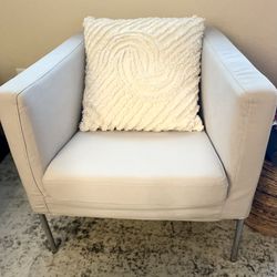 Armchairs (2), Light Gray, Removable Washable Cover
