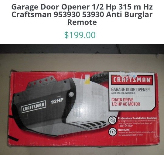 Craftsman Garage Door Opener 53930